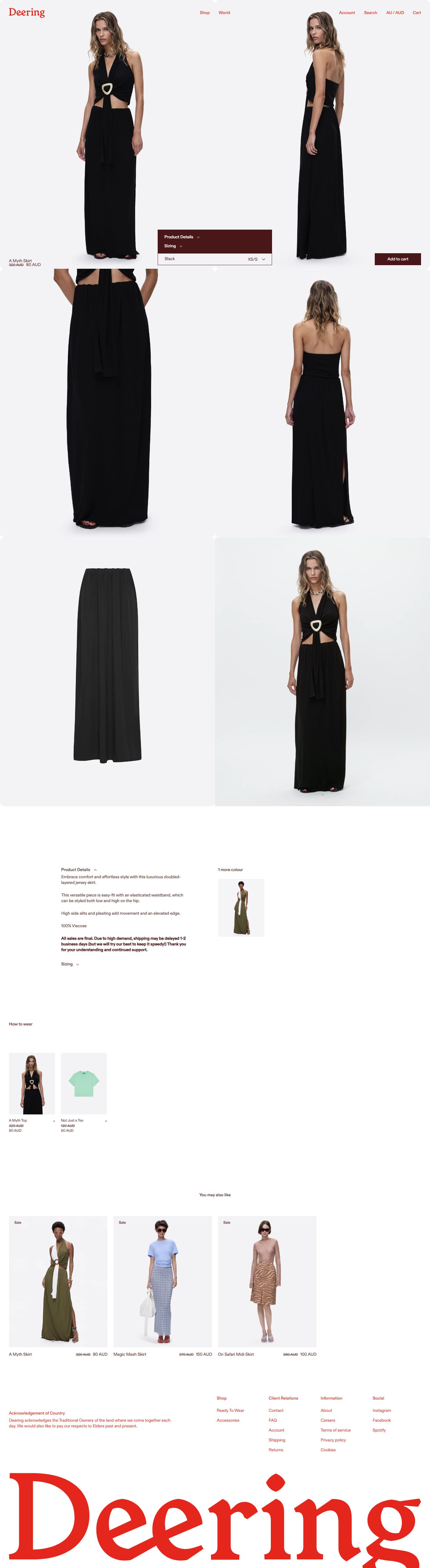 Deering: product detail page