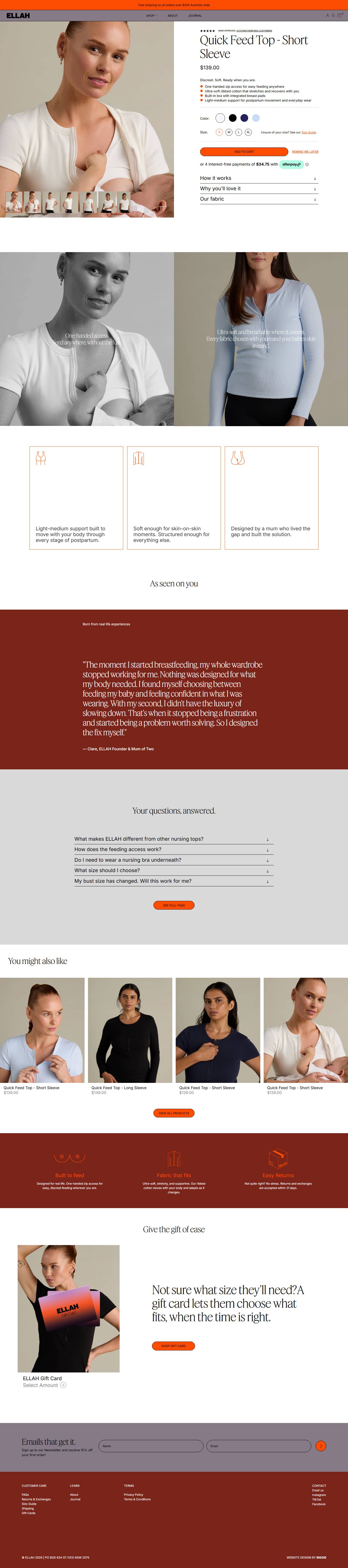 Ellah: product detail page