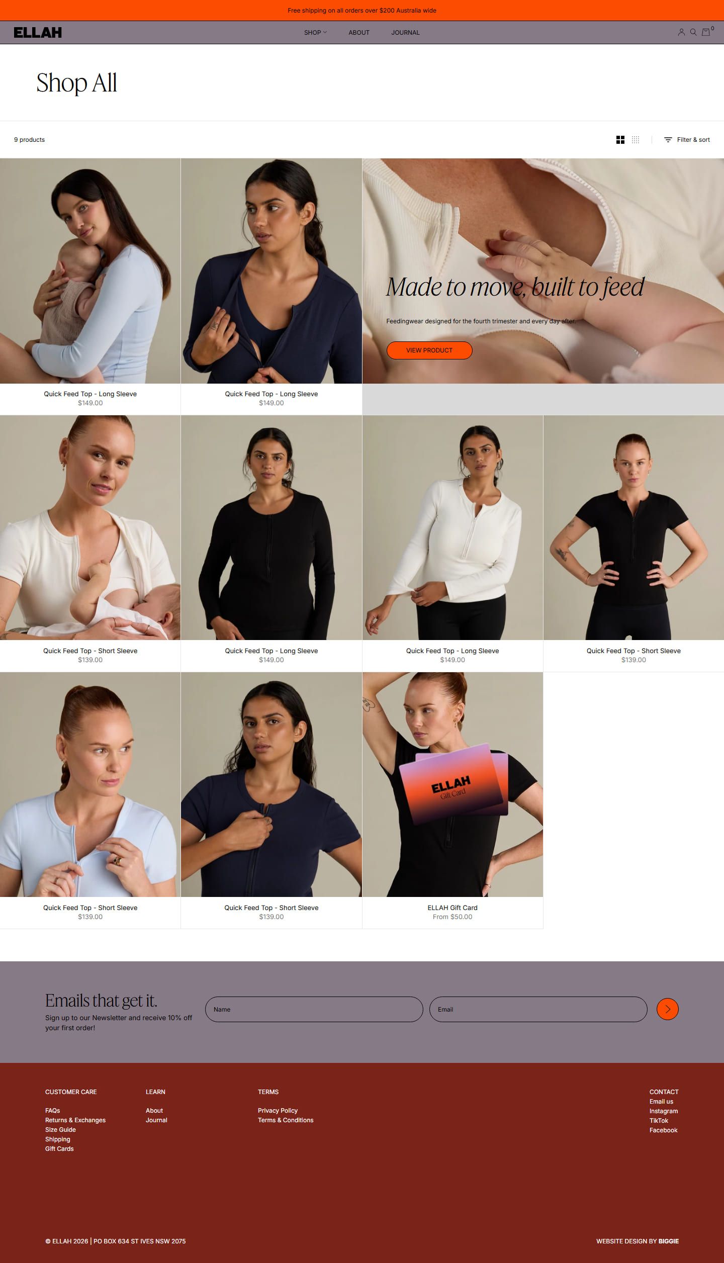 Ellah: collection listing