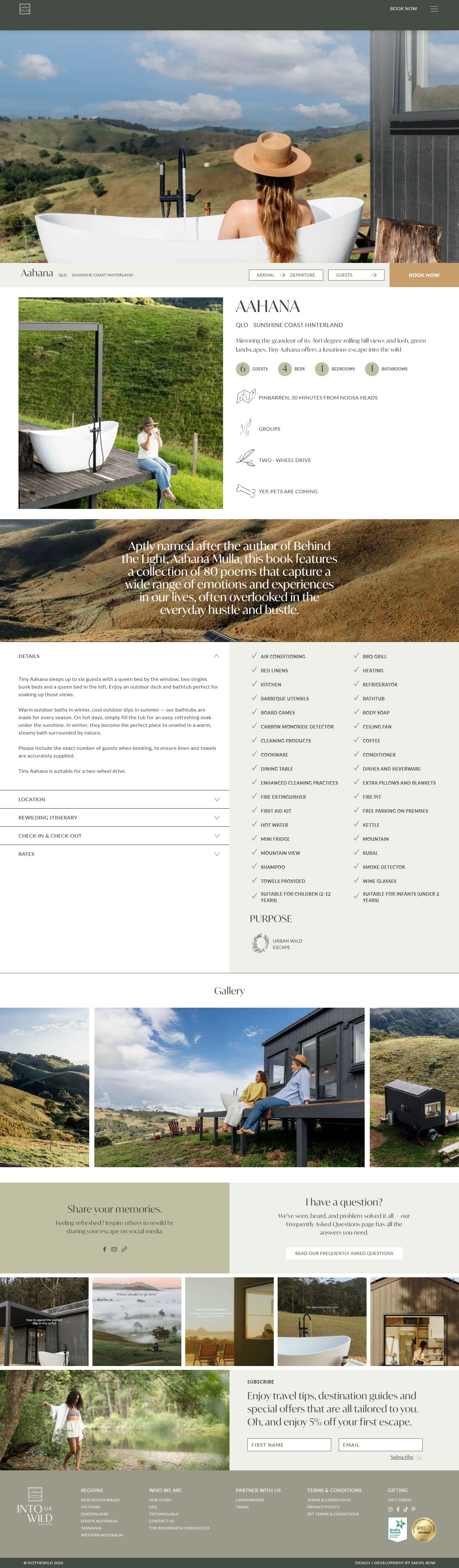 Into The Wild Escapes: stay detail page