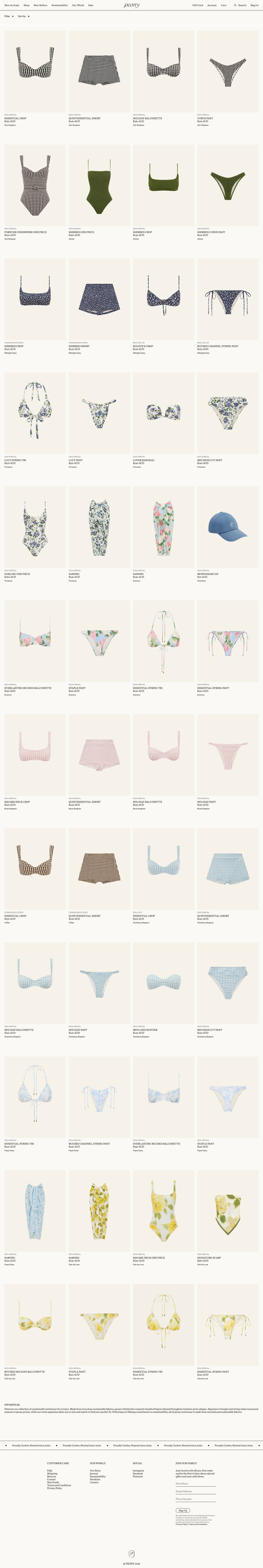 Peony Swimwear: collection listing