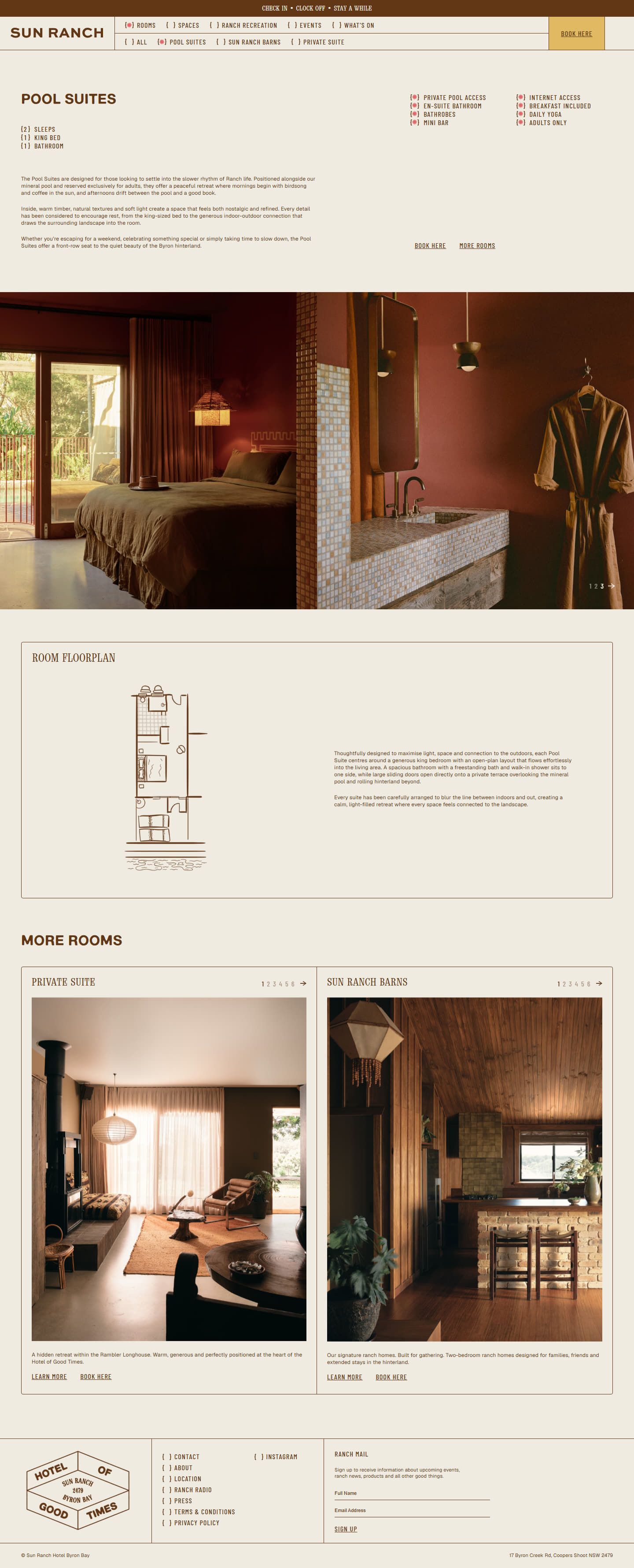 Sun Ranch: stay detail page