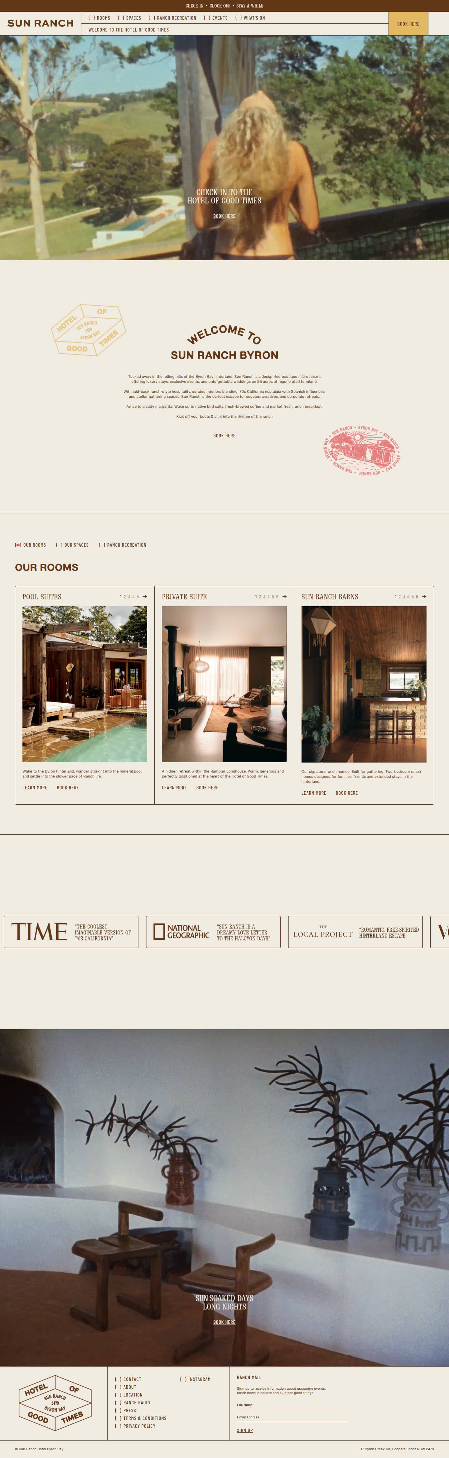 Sun Ranch homepage