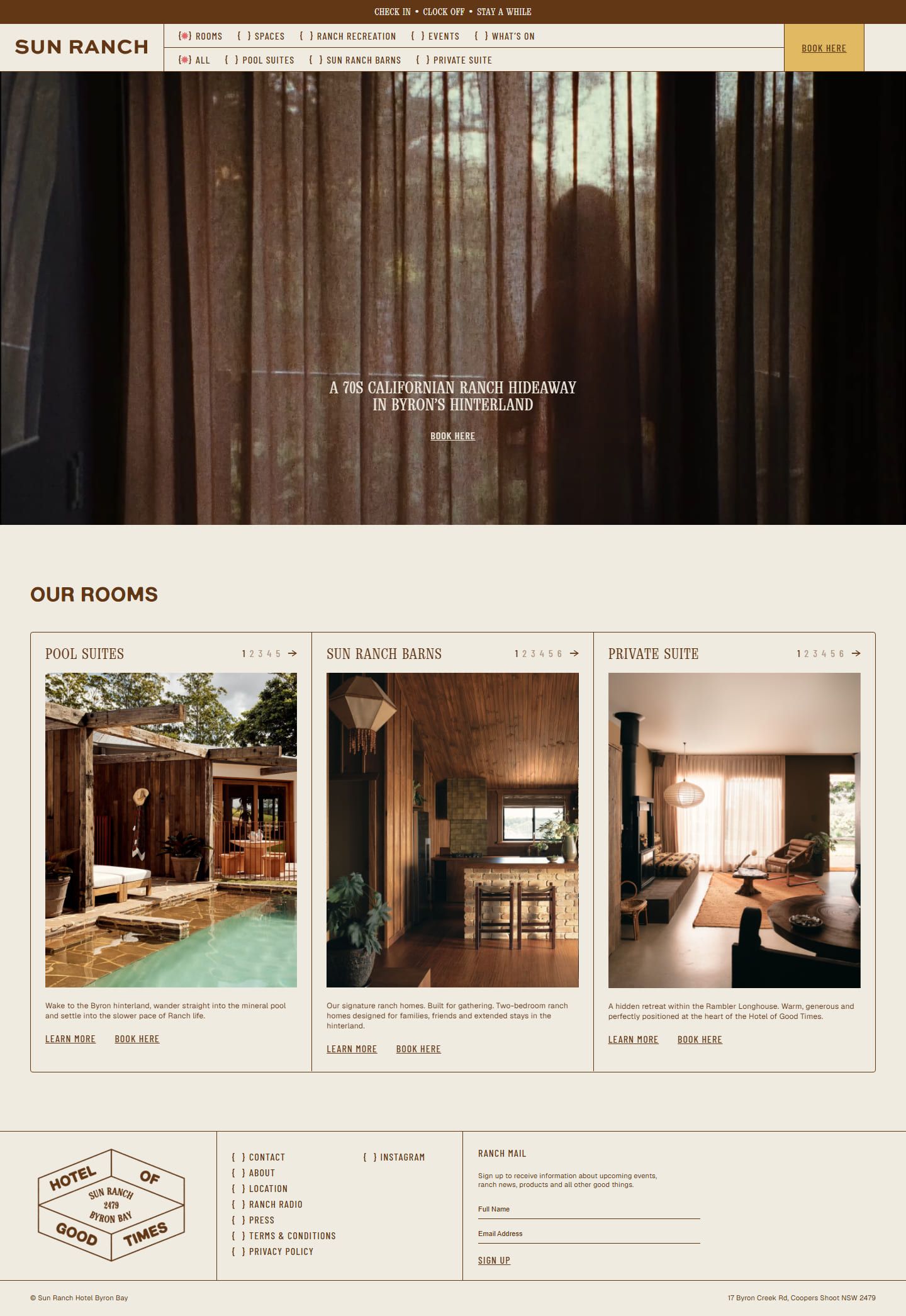 Sun Ranch: stay and event listing