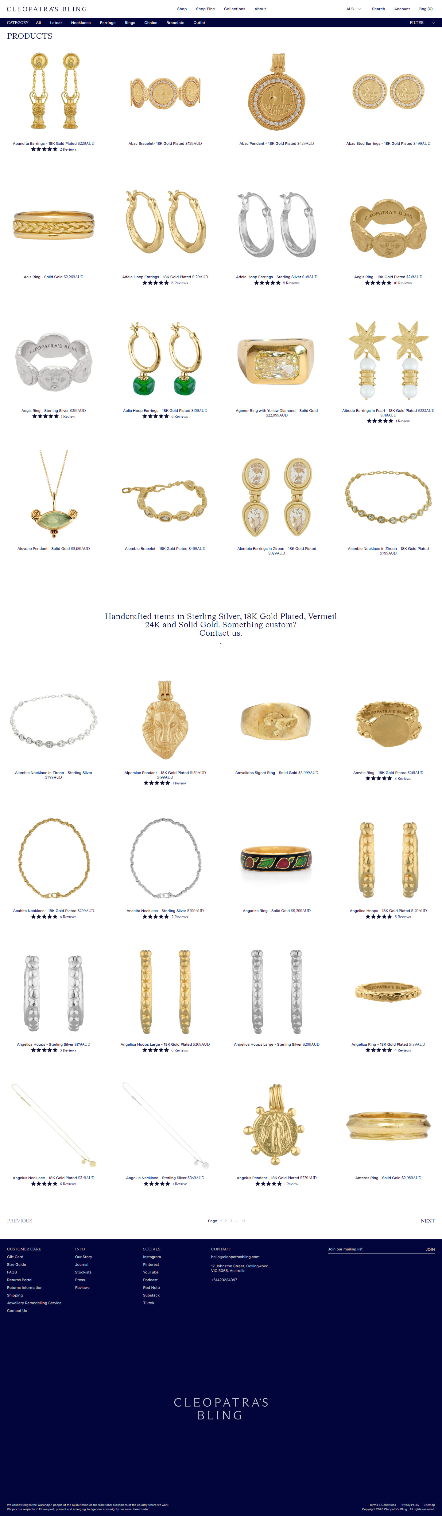 Cleopatra’s Bling: ring collection listing